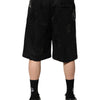 Dolce & Gabbana Black Logo Cotton Bermuda Sweatshorts Shorts