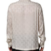 Dolce & Gabbana White Silk DG Logo Print Long Sleeves Shirt