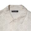 Dolce & Gabbana White Silk DG Logo Print Long Sleeves Shirt