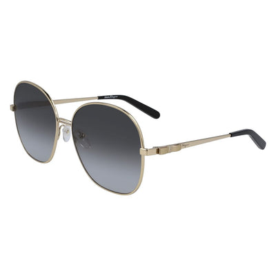 Salvatore Ferragamo Gold Metal Sunglasses