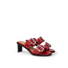 Ganni Red Leather Stiletto Heel Sandals