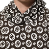 Dolce & Gabbana Brown White DG Logo Short Hoodie Sweater