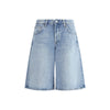 Agolde hellblaue Baumwoll-Bermudashorts