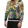 Dolce & Gabbana Tropical Heart Crown Silk Pullover Sweater