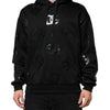 Dolce & Gabbana Black DG Logo Hoodie Metallic Print Sweater