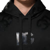 Dolce & Gabbana Black DG Logo Hoodie Metallic Print Sweater
