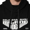 Dolce & Gabbana Black Cotton DG Milano Logo Print Hoodie Sweater