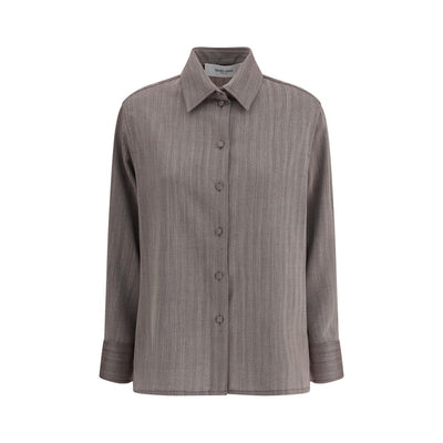 Golden Goose Brown Fleece Wool Dress Shirt