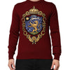 Dolce & Gabbana Burgundy Cashmere Lion Crest Pullover Sweater