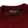 Dolce & Gabbana Burgundy Cashmere Lion Crest Pullover Sweater