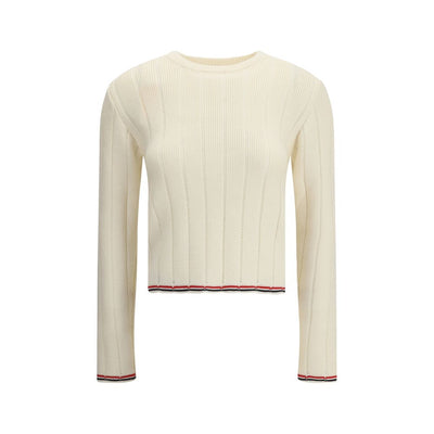 Thom Browne Sweatshirt aus cremefarbenem Fleece