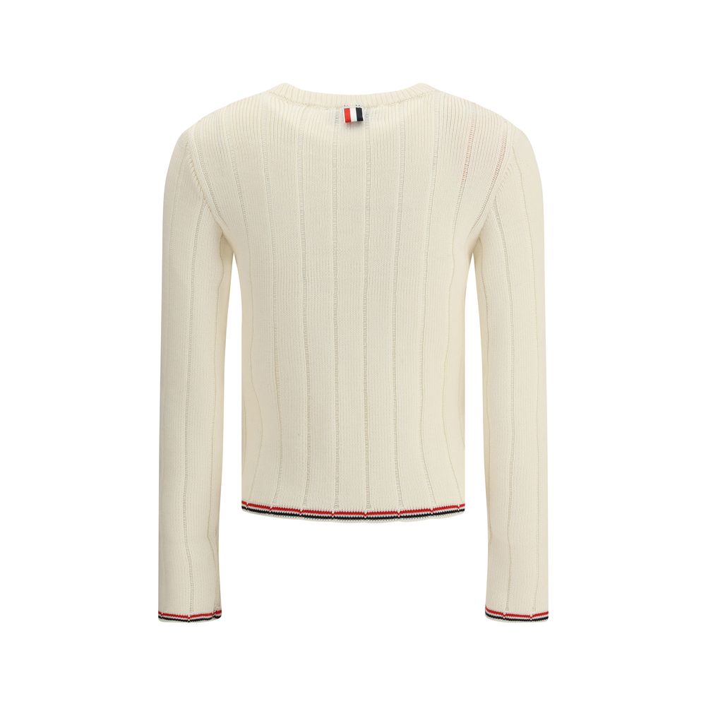 Thom Browne Sweatshirt aus cremefarbenem Fleece