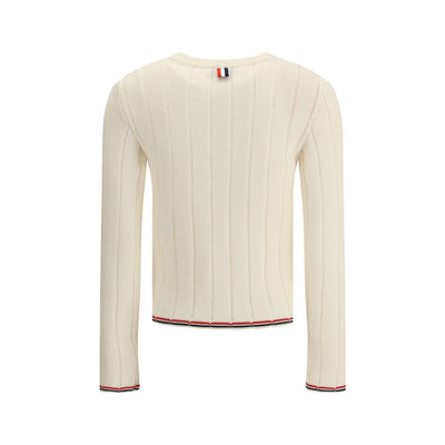 Thom Browne Sweatshirt aus cremefarbenem Fleece