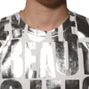 Dolce & Gabbana White Cotton Silver Metallic Slogan Print T-shirt
