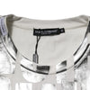 Dolce & Gabbana White Cotton Silver Metallic Slogan Print T-shirt