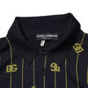 Dolce & Gabbana Black Logo Jacquard Knitted Polo Shirt T-shirt