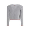 Graue Fleece-Strickjacke von Thom Browne