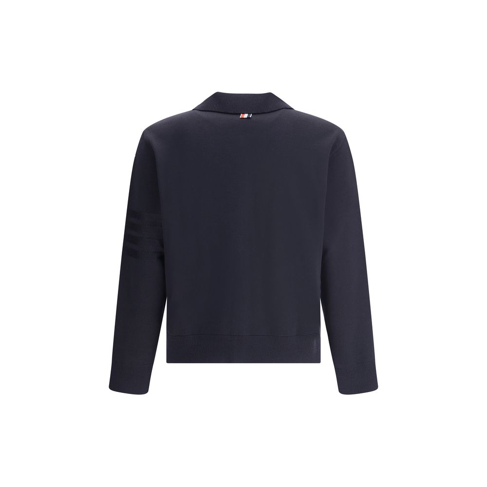 Thom Browne Strickjacke aus blauem Fleece