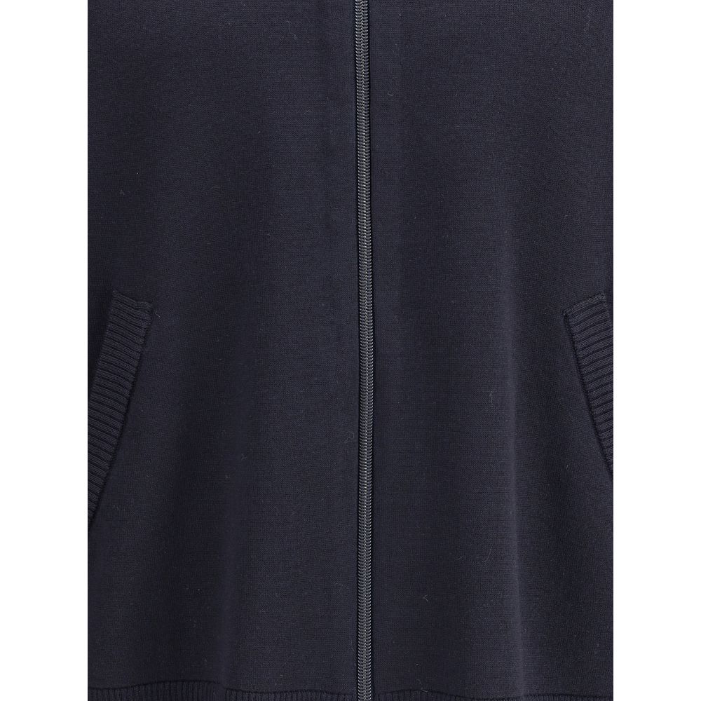 Thom Browne Strickjacke aus blauem Fleece