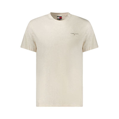 Tommy Hilfiger Beige Cotton Men T-Shirt
