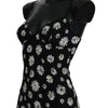 Dolce & Gabbana Black Daisy Print Dress Lingerie Chemisole