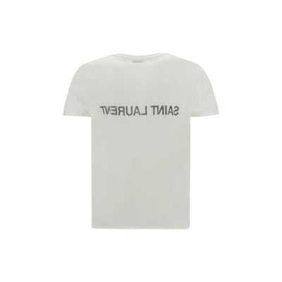 Weißes Baumwoll-T-Shirt von Saint Laurent