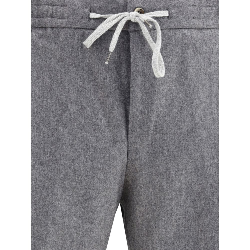 PT Torino Graue Fleece-Woll-Freizeithose