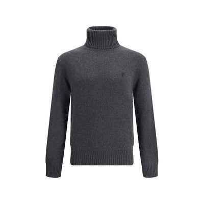 Ami Paris grauer Kaschmir-Rollkragenpullover