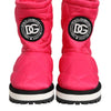 Dolce &amp; Gabbana – Gepolsterte Stiefel mit halbhohem Schaft aus Viskose in Rosa und Weiß