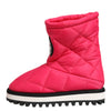 Dolce &amp; Gabbana – Gepolsterte Stiefel mit halbhohem Schaft aus Viskose in Rosa und Weiß