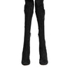 Dolce & Gabbana Black Suede Leather Knee High Boots Shoes