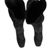 Dolce & Gabbana Black Suede Leather Knee High Boots Shoes