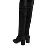 Dolce & Gabbana Black Suede Leather Knee High Boots Shoes
