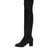 Dolce & Gabbana Black Suede Leather Knee High Boots Shoes