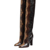 Dolce & Gabbana Brown Python Snakeskin Print Riding Boots Shoes