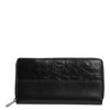 Dolce & Gabbana Black Leather Logo Plaque Zip Around Continental Wallet