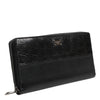 Dolce & Gabbana Black Leather Logo Plaque Zip Around Continental Wallet