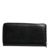 Dolce & Gabbana Black Leather Logo Plaque Zip Around Continental Wallet