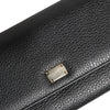Dolce & Gabbana Black Leather Trifold Logo Plaque Card Holder Wallet