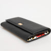 Dolce & Gabbana Black Leather Trifold Logo Plaque Card Holder Wallet