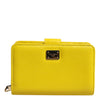 Dolce & Gabbana Yellow Leather Bifold Continental Clutch Wallet