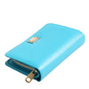 Dolce & Gabbana Light Blue Leather Bifold Continental Clutch Wallet