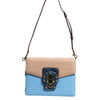 Dolce & Gabbana Blue Beige Exotic Leather LUCIA Crossbody Bag