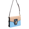 Dolce & Gabbana Blue Beige Exotic Leather LUCIA Crossbody Bag