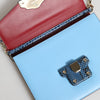 Dolce & Gabbana Blue Beige Exotic Leather LUCIA Crossbody Bag