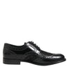 Dolce & Gabbana Black Leather Floral Lace Dress Formal  Shoes