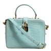 Dolce & Gabbana Mint Green Embossed Leather Padlock Shoulder Bag