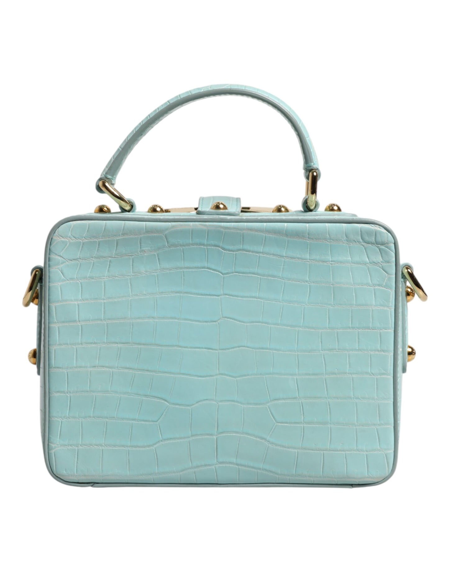 Dolce & Gabbana Mint Green Embossed Leather Padlock Shoulder Bag