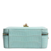 Dolce & Gabbana Mint Green Embossed Leather Padlock Shoulder Bag