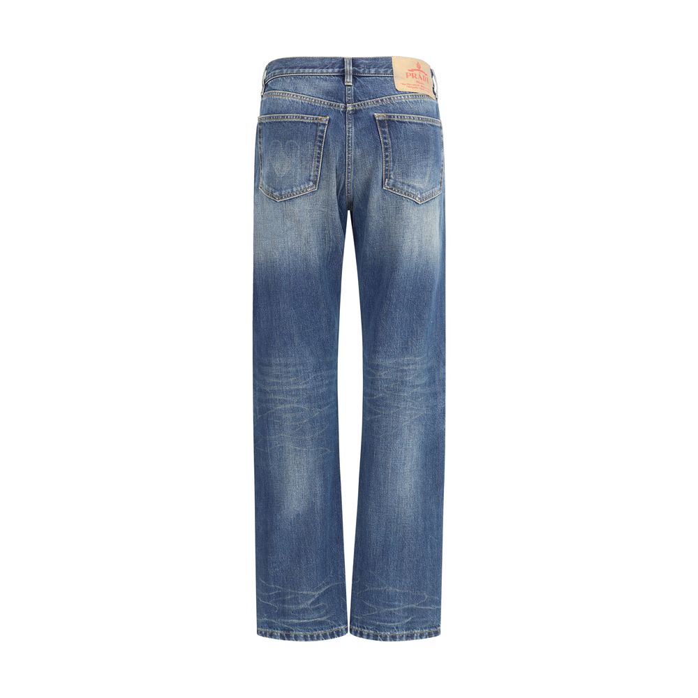 Prada Jeans aus blauer Baumwolle mit geradem Bein